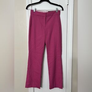 JCrew Pink Willa Crop Flare Pant in Italian City Wool Blend